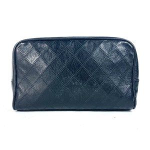 CHANEL Vintage Black Leather Pouch
